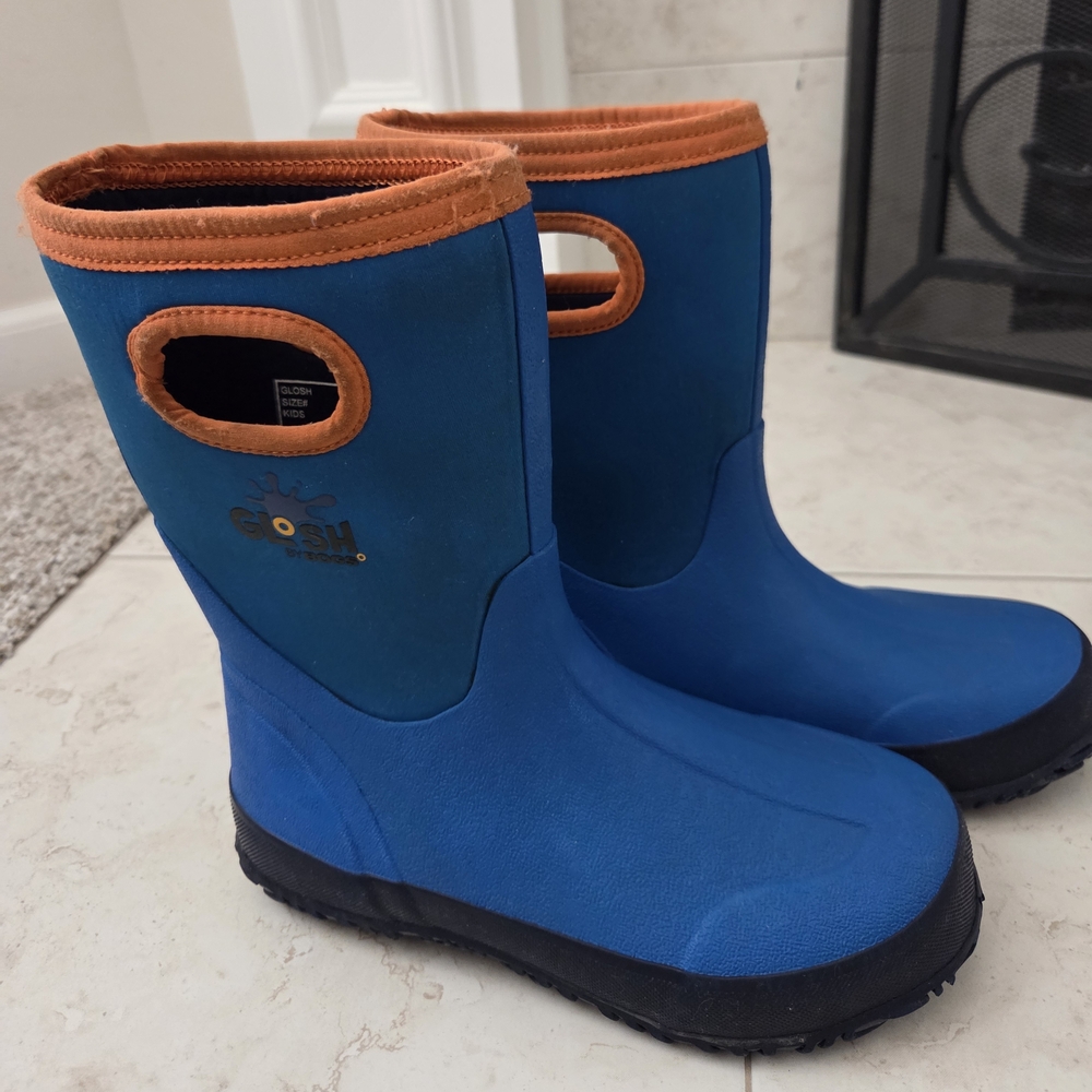 Blue and Orange Waterproof Boots